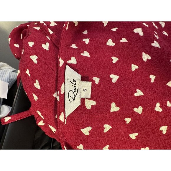 Rails Koreen Red‎ Heart Print Wrap Dress - Picture 5 of 6